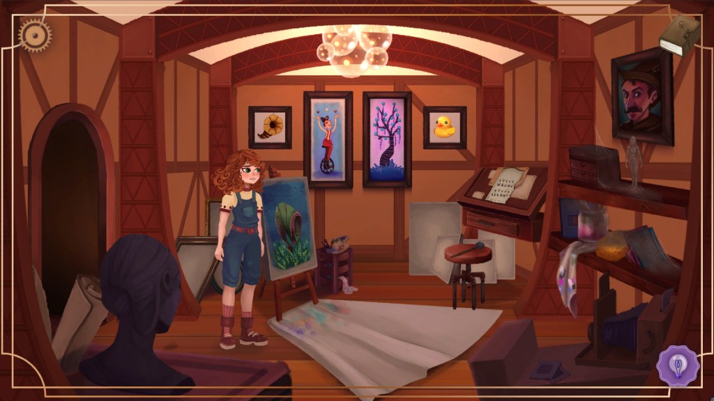Sam exploring a room in the castle in the video game Closer Than You Know Demo.